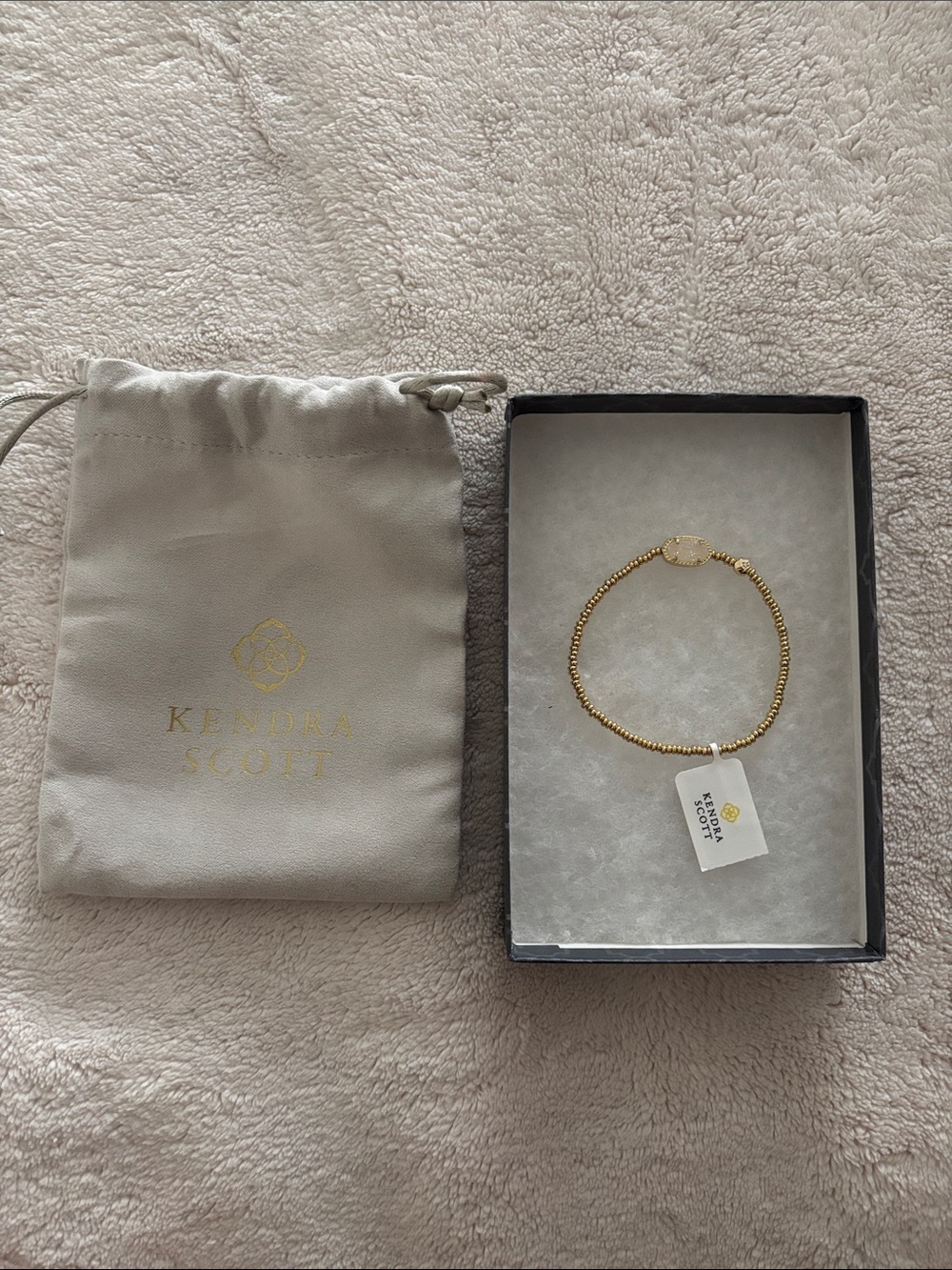 NWT Kendra Scott Grayson Gold Stretch Bracelet